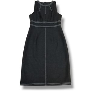 DAVID MEISTER Sleeveless Sheath Dress Black With White Contrast Stitching Size 2
